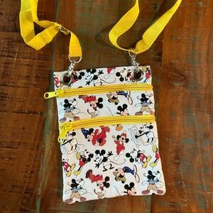 Disney Mickey Mouse Passport Convertible Bag Travel Waterproof Fabric Purse